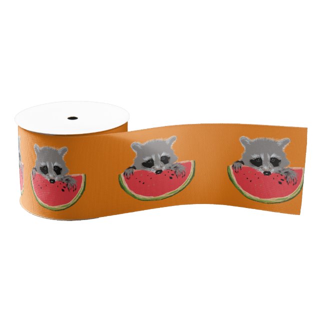 Ruban Gros-grain Cute Raccoon (Bobine)