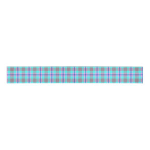 Ruban Gros-grain Cyan mauve tartan