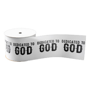 RUBAN GROS-GRAIN DÉDIÉ À DIEU PERSONNALISABLE COOL TEXTE NOIR