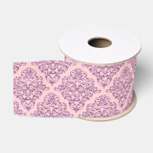 Ruban Gros-grain Délicat Pink Ambrosia Élégant Damas Royal