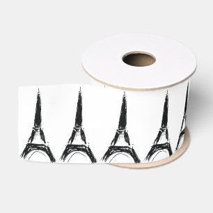 Ruban Gros-grain Dessin graphique de la Tour Eiffel