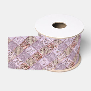 Ruban Gros-grain Dessins De Diamant En Rose