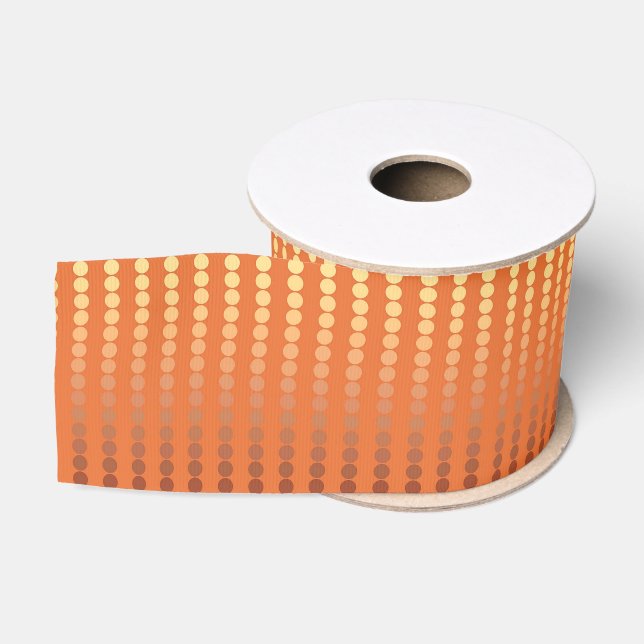 Ruban Gros-grain Dots satinés, Brown rouille et or (Bobine)