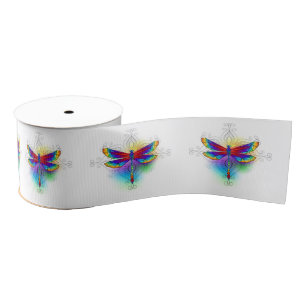 Ruban Gros-grain Dragonfly en arc-en-ciel