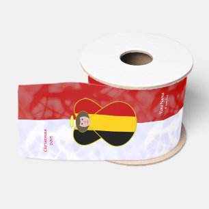 Ruban Gros-grain Drapeau belge personnalisé d'ange aux cheveux brun