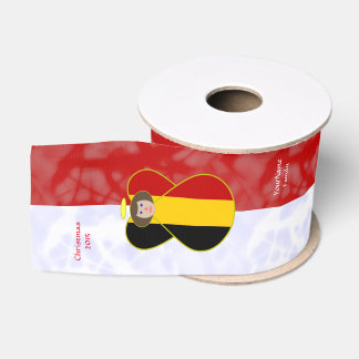 Ruban Gros-grain Drapeau belge personnalisé d'ange aux cheveux brun