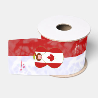 Ruban Gros-grain Drapeau canadien personnalisé d'ange Auburn rouge 