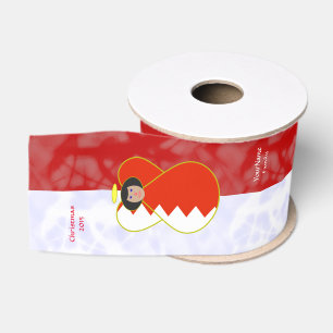 Ruban Gros-grain Drapeau d'ange bahreïni personnalisé rouge blanc
