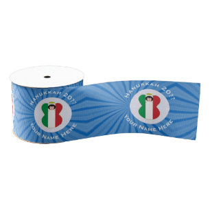 Ruban Gros-grain Drapeau Italien Ange pour Hanouka