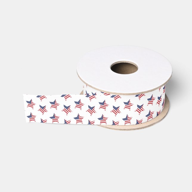 Ruban Gros-grain Drapeau Patriotique Étoiles Grosgrain Ruban (Bobine)