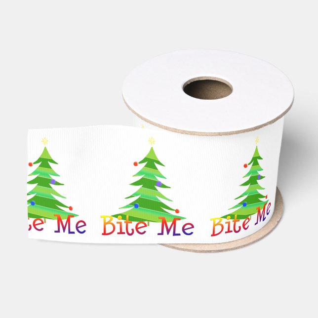 Ruban Gros-grain Drôle Humour sarcastique Bite Me Christma Tree (Bobine)