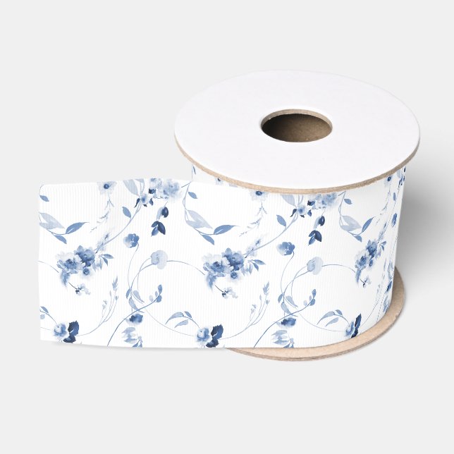 Ruban Gros-grain Dusty Blue Fine Art Floral Wedding (Bobine)