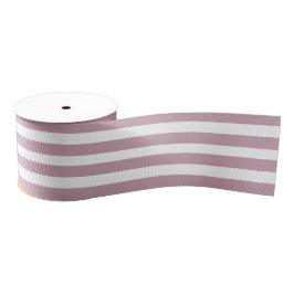 Ruban Gros-grain Dusty rose blanc rayé