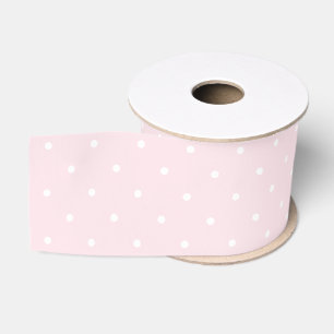 Ruban Gros-grain Élégant bébé rose et blanc Pois Motif