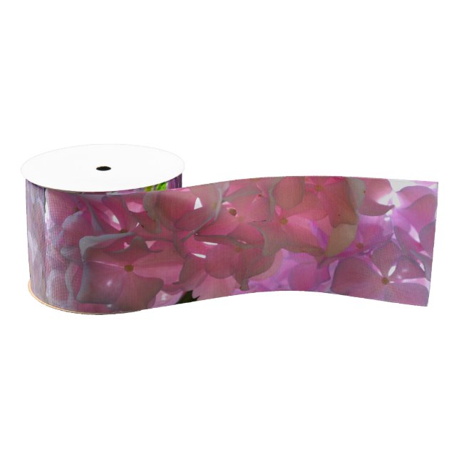 Ruban Gros-grain Élégant boho rose florales fleurs hydrangées (Bobine)
