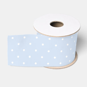 Ruban Gros-grain Elégant Dusty Pois bleu et blanc Motif