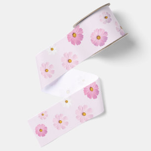 Ruban Gros-grain Élégant floral rose et violet