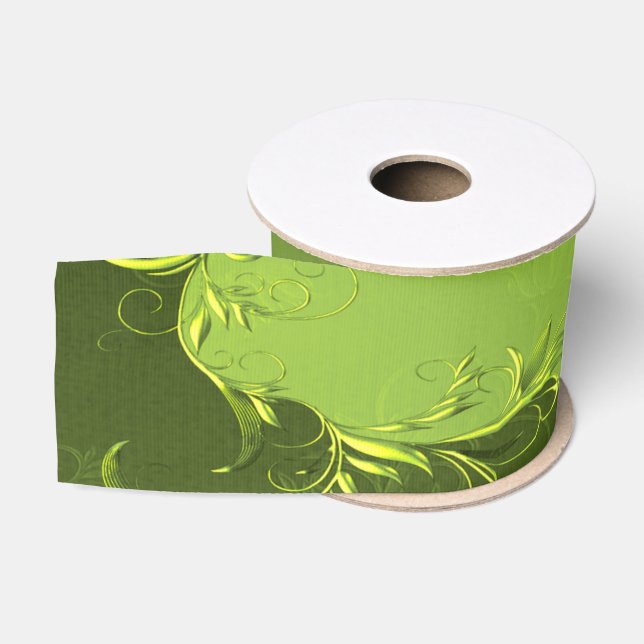 Ruban Gros-grain Élégant Mariage vert (Bobine)