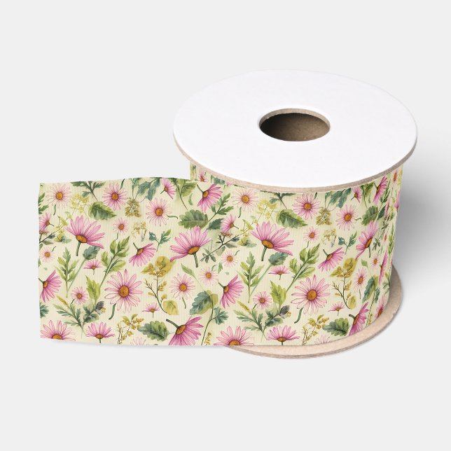 Ruban Gros-grain Élégant printemps floral (Bobine)