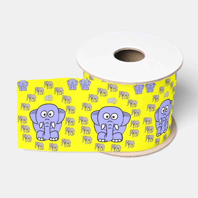 Ruban Gros-grain éléphants décoratifs en ruban (Bobine)