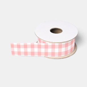 Ruban Gros-grain En vichy rose