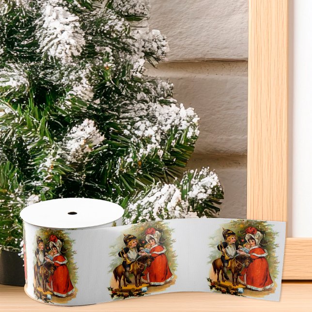 Ruban Gros-grain Enfants vintages Noël (Vintage Children Christmas Ribbon by the Olde Christmas Shoppe)
