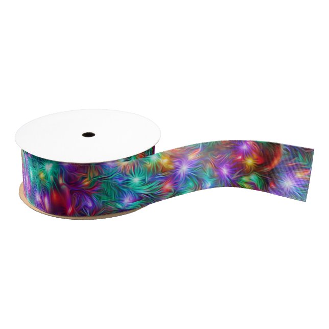 Ruban Gros-grain Étoiles de scintillement de Noël de luxe (Bobine)