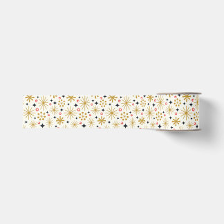 Ruban Gros-grain Etoiles Gold Retro et baies rouges