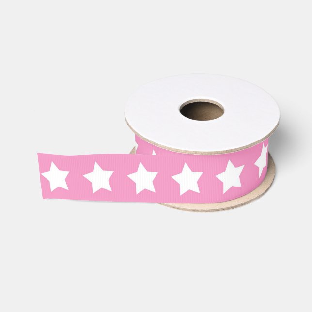 Ruban Gros-grain Étoiles rose Chic Shabby (Bobine)