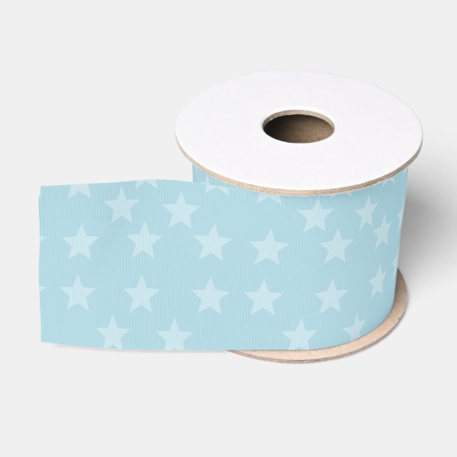 Ruban Gros-grain Étoiles sur ruban bleu Grosgrain (Bobine)