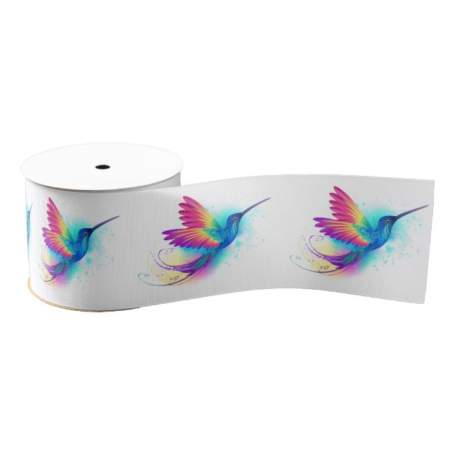 Ruban Gros-grain Exotic Rainbow Hummingbird (Bobine)