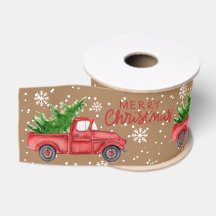 Ferme traditionnelle Camion rouge Joyeux Noël