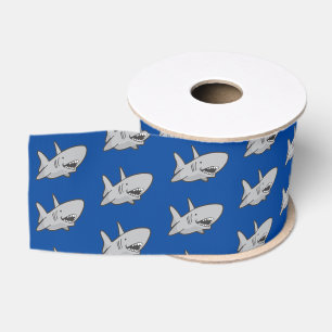 Ruban Gros-grain Fête d'anniversaire de requin Bleu Grosgrain Ruban