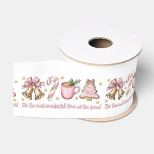 Ruban Gros-grain Fête festive au cacao rose