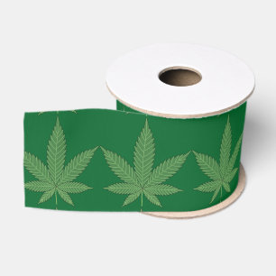 Ruban Gros-grain Feuille de mauvaise herbe personnalisée
