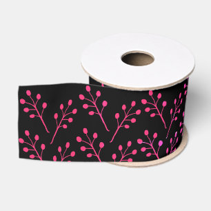 Ruban Gros-grain Feuille rose