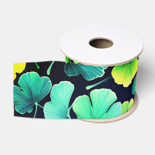 Ruban Gros-grain Feuilles de Ginko biloba