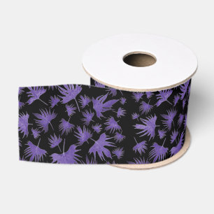 Ruban Gros-grain Feuilles de vigne canarienne violet