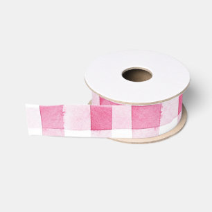 Ruban Gros-grain Fille Pink Plaid Stripes Anniversaire
