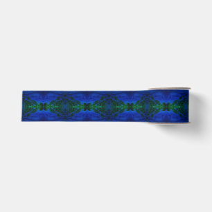 Ruban Gros-grain Flèches Abstraites de teinture bleue et verte