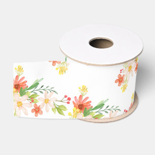 Ruban Gros-grain Fleurs de printemps