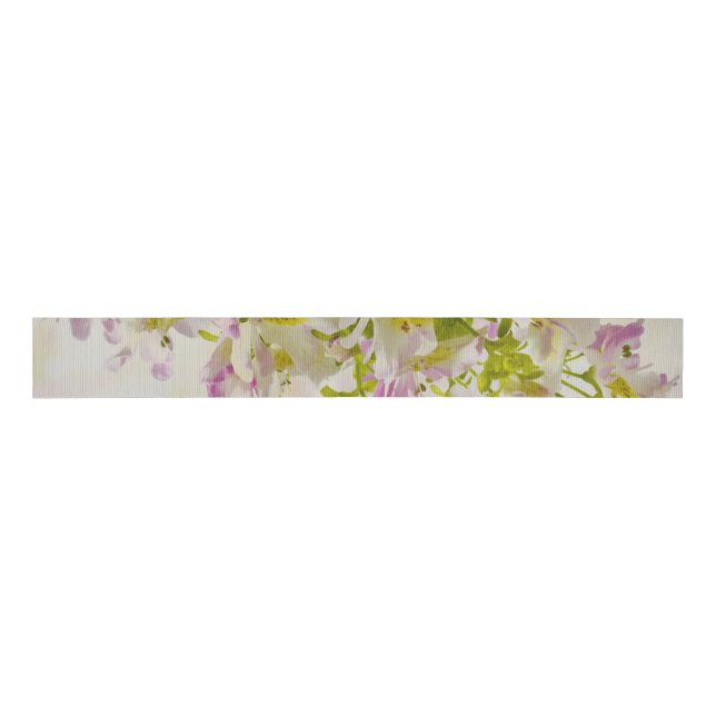 Ruban Gros-grain Fleurs papillons (Devant)