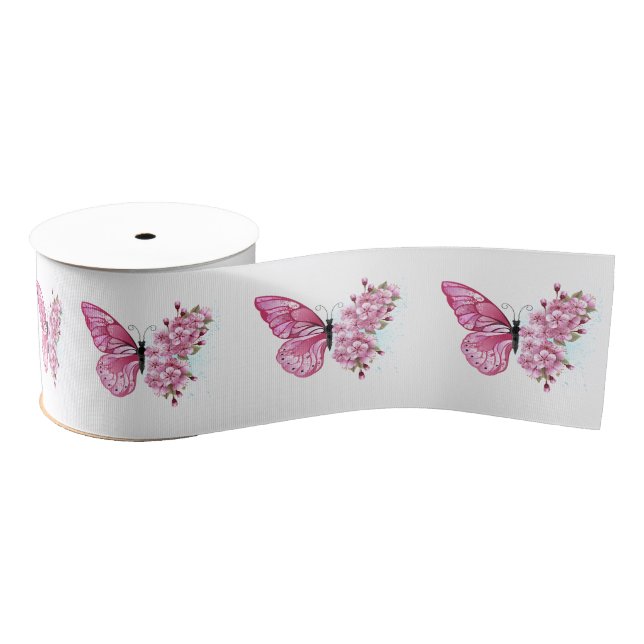 Ruban Gros-grain Flower Butterfly (Bobine)