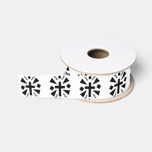 Ruban Gros-grain Foi en noir et blanc Journaling Cross
