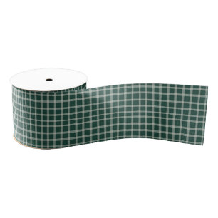 Ruban Gros-grain Forêt Vert Plaid Rustique
