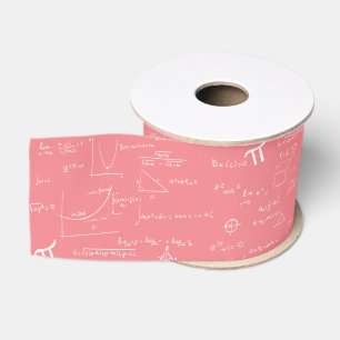 Ruban Gros-grain Formules en mathématiques roses équations Artisana