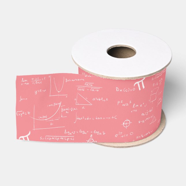 Ruban Gros-grain Formules en mathématiques roses équations Artisana (Bobine)