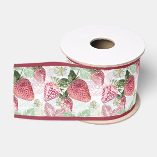 Ruban Gros-grain fraises, baies, rouge, frais, mûr, sucré, nourritu