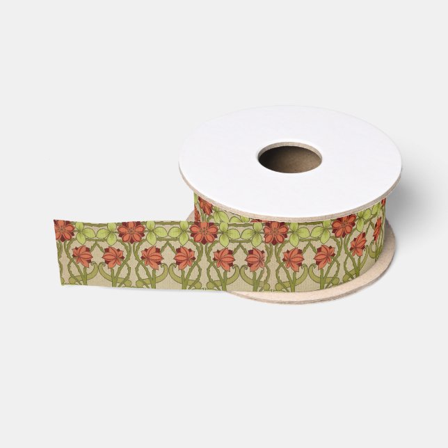 Ruban Gros-grain Frieze Bordure Art Nouveau Floral (Bobine)