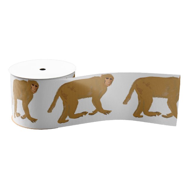 Ruban Gros-grain Golden Baboon Monkey Art   (Bobine)